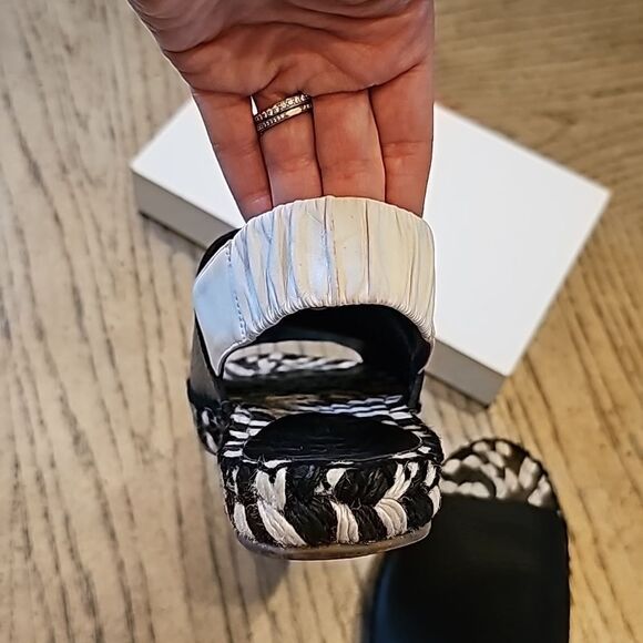 Proenza Schouler leather slingback flat espadilles black and white size 7.5 - Picture 7 of 12